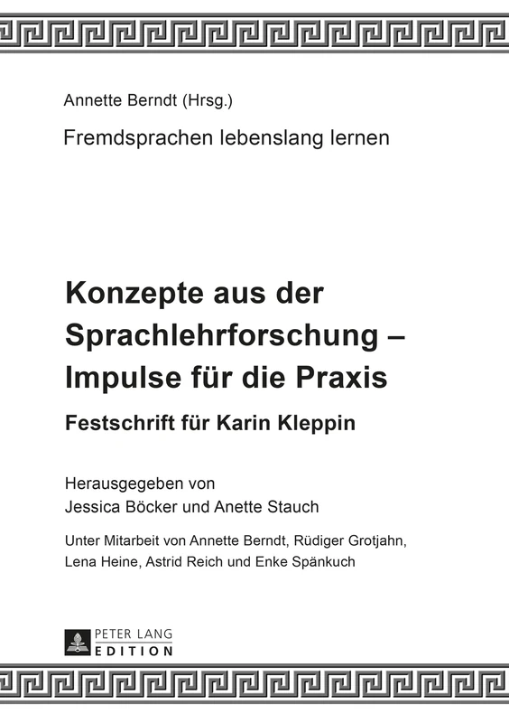 Konzepte aus der Sprachlehrforschung - Impulse fuer die Praxis: Festschrift fuer Karin Kleppin: 4 (Fremdsprachen Lebenslang Lernen) - Image 1