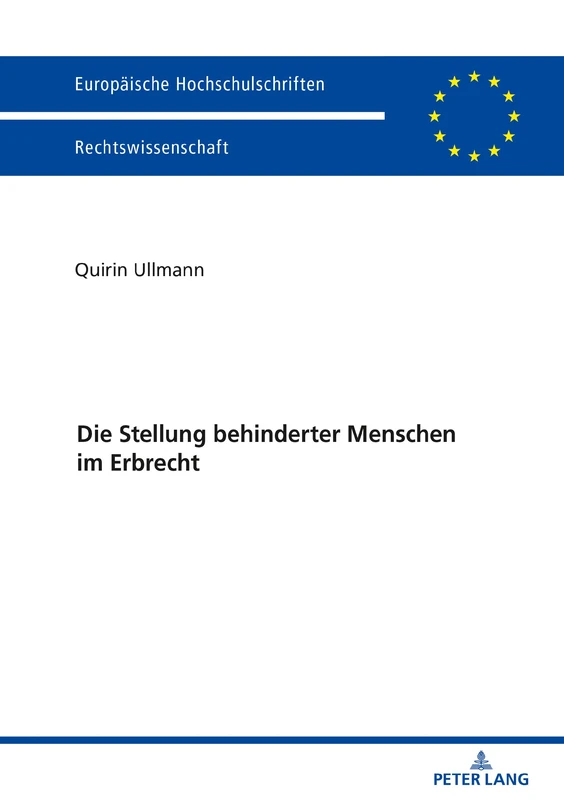 Die Stellung behinderter Menschen im Erbrecht: 5993 (Europaeische Hochschulschriften Recht) - Image 1