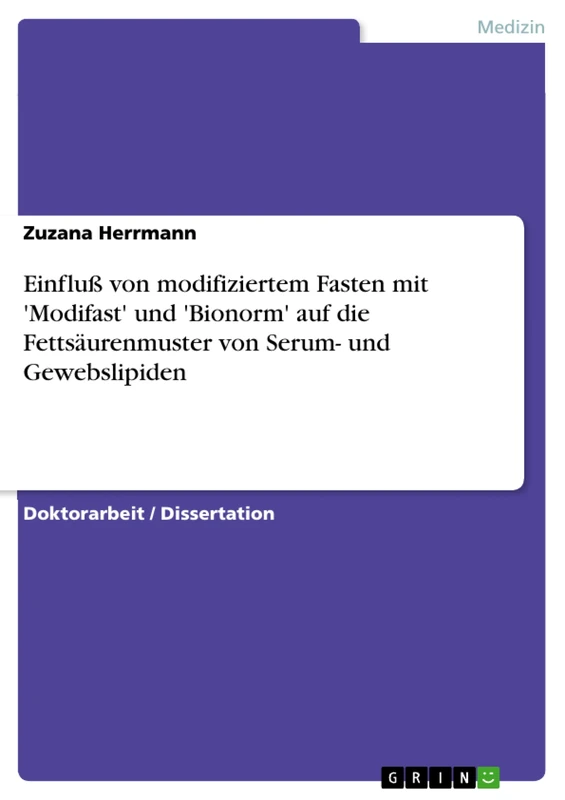 Einfluß von modifiziertem Fasten mit 'Modifast' und 'Bionorm' auf die Fettsäurenmuster von Serum- und Gewebslipiden - Image 1