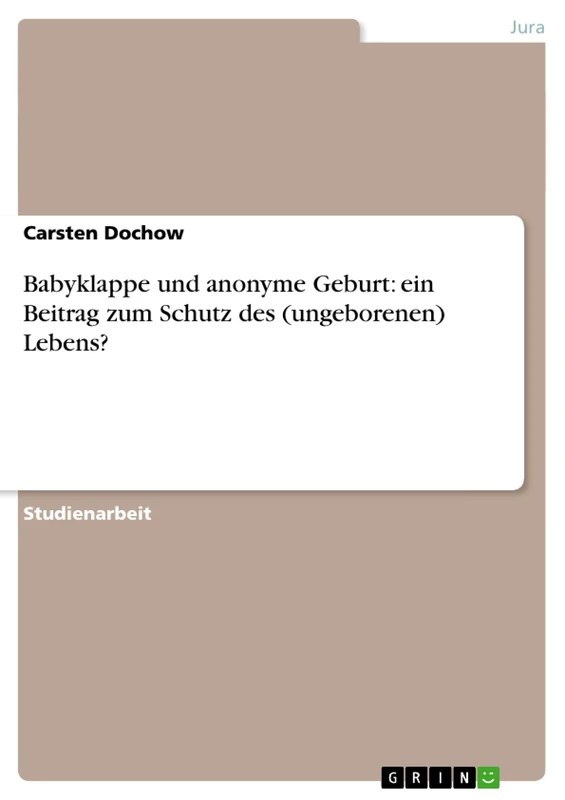 Babyklappe und anonyme Geburt: ein Beitrag zum Schutz des (ungeborenen) Lebens? - Image 1