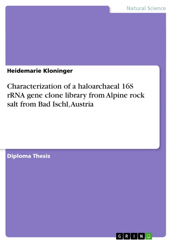 Characterization of a haloarchaeal 16S rRNA gene clone library from Alpine rock salt from Bad Ischl, Austria - Image 1