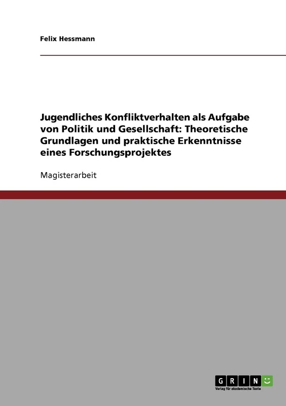 Jugendliches Konfliktverhalten als Aufgabe von Politik und Gesellschaft: Theoretische Grundlagen und praktische Erkenntnisse eines Forschungsprojektes