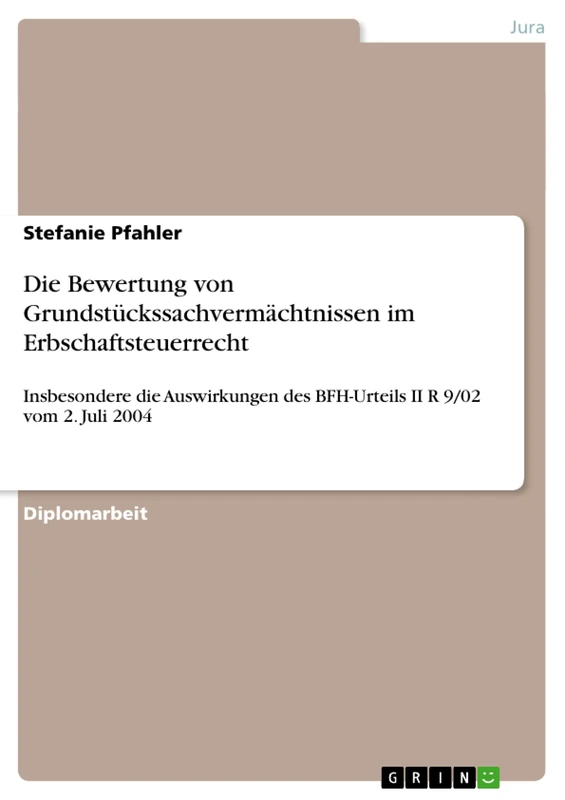 Die Bewertung von Grundstückssachvermächtnissen im Erbschaftsteuerrecht: Insbesondere die Auswirkungen des BFH-Urteils II R 9/02 vom 2. Juli 2004 - Image 1