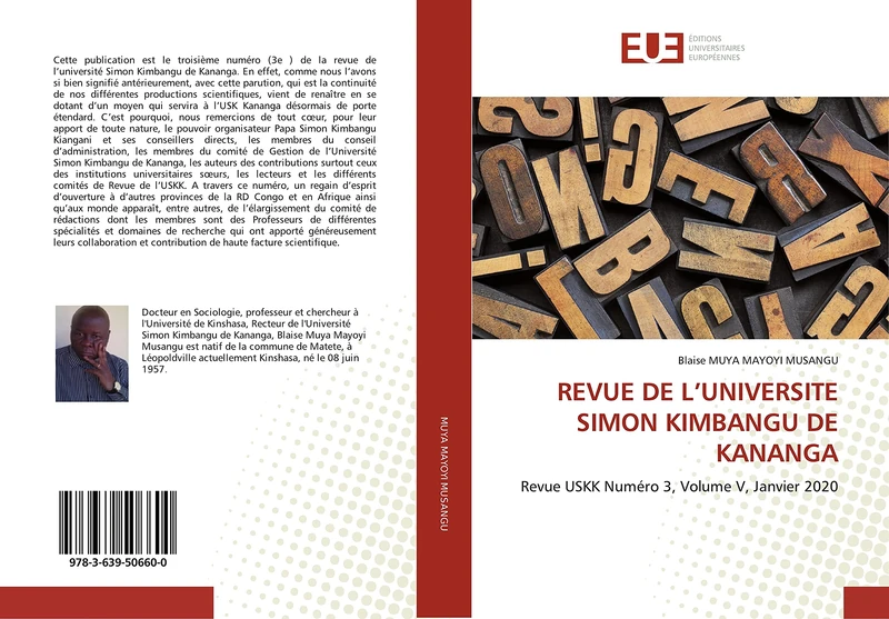REVUE DE L’UNIVERSITE SIMON KIMBANGU DE KANANGA: Revue USKK Numéro 3, Volume V, Janvier 2020 - Image 1