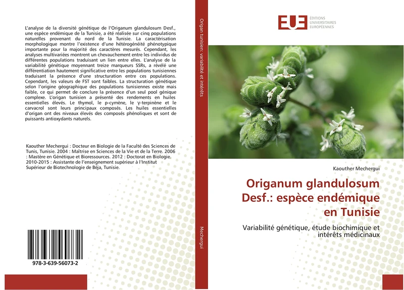Origanum glandulosum Desf.: espèce endémique en Tunisie: Variabilité génétique, étude biochimique et intérêts médicinaux