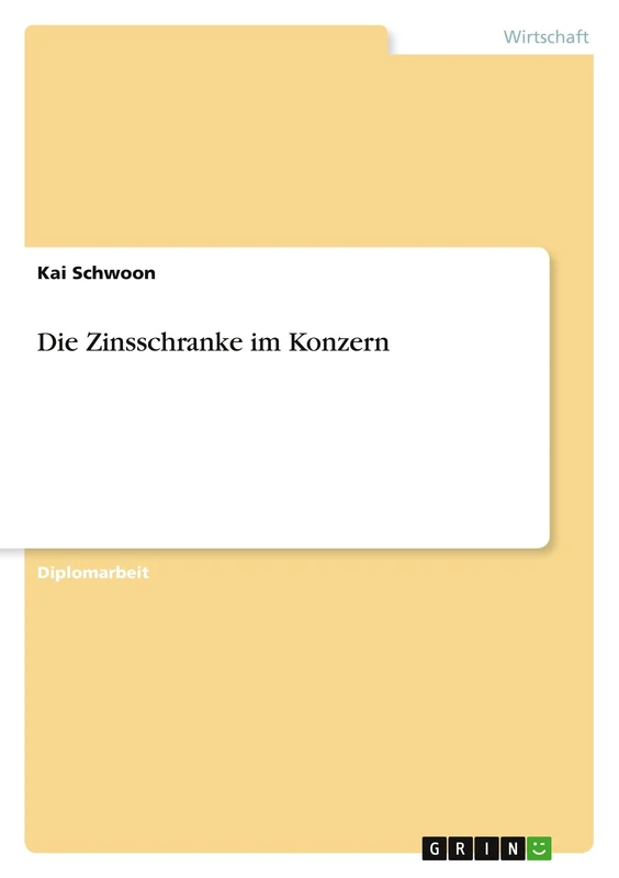 Die Zinsschranke im Konzern