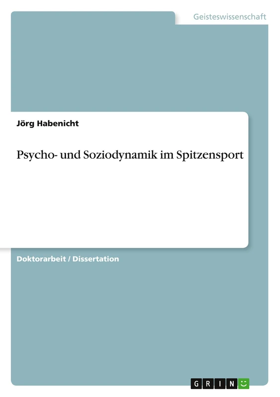 Psycho- und Soziodynamik im Spitzensport