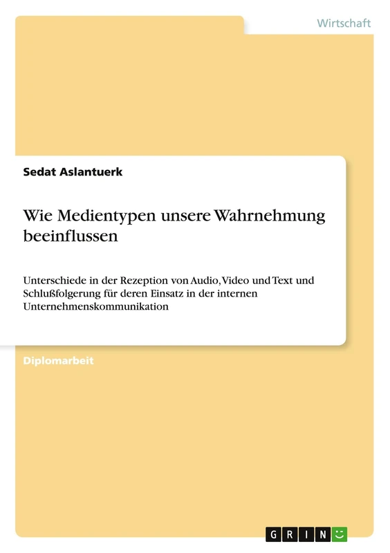 Wie Medientypen unsere Wahrnehmung beeinflussen: Unterschiede in der Rezeption von Audio, Video und Text und Schlußfolgerung für deren Einsatz in der internen Unternehmenskommunikation - Image 1