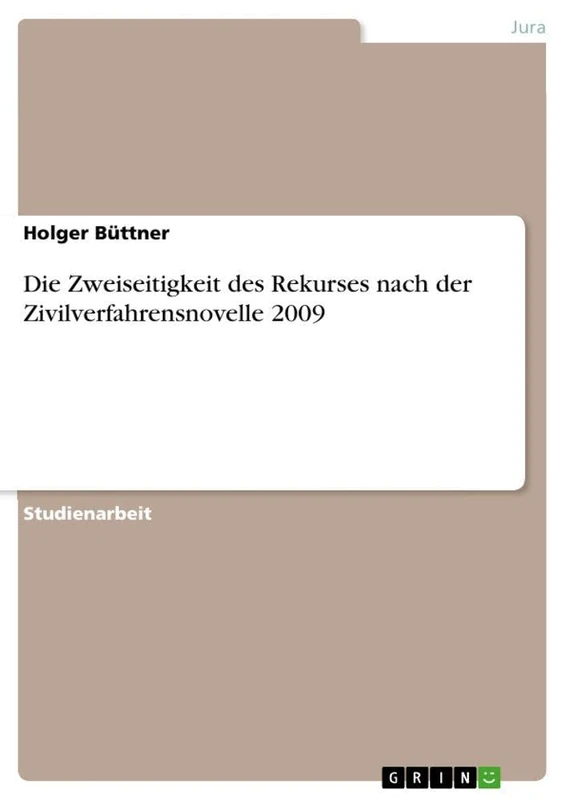 Die Zweiseitigkeit des Rekurses nach der Zivilverfahrensnovelle 2009 - Image 1