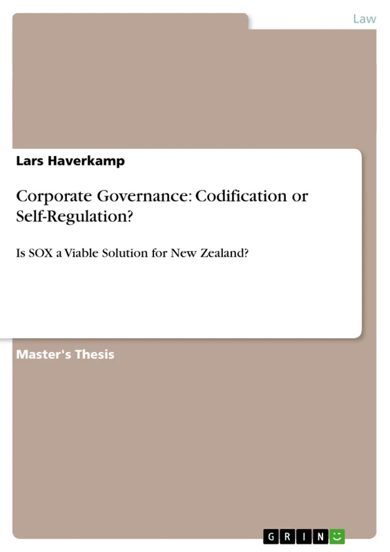 Corporate Governance: Codification or Self-Regulation?: Is SOX a Viable Solution for New Zealand? - Image 1