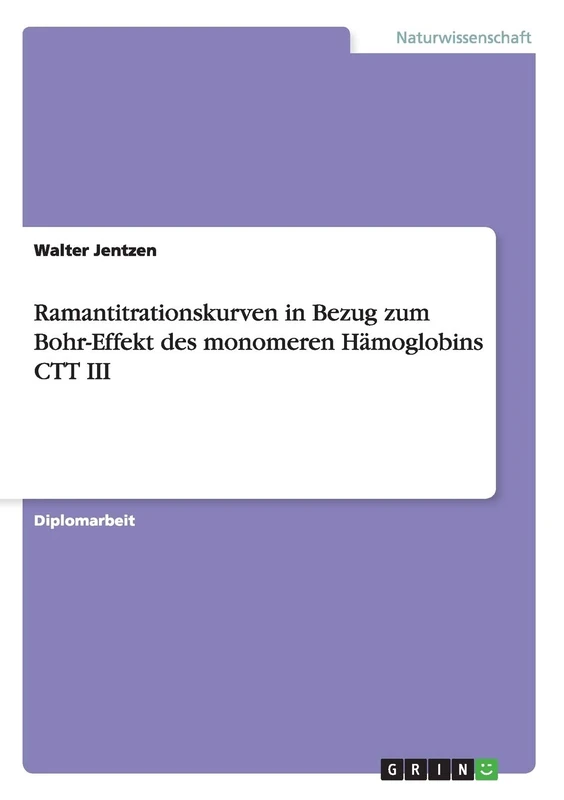 Ramantitrationskurven in Bezug zum Bohr-Effekt des monomeren Hämoglobins CTT III