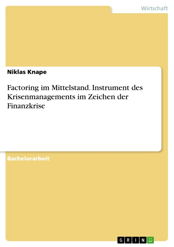 Factoring im Mittelstand. Instrument des Krisenmanagements im Zeichen der Finanzkrise