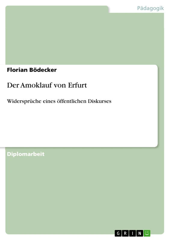 Der Amoklauf von Erfurt: Widersprüche eines öffentlichen Diskurses