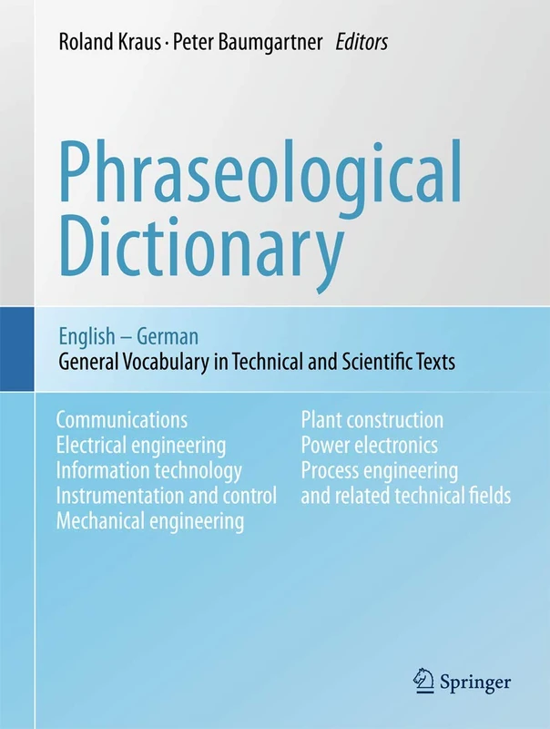 Springer Phraseological Dictionary English - German Technical
