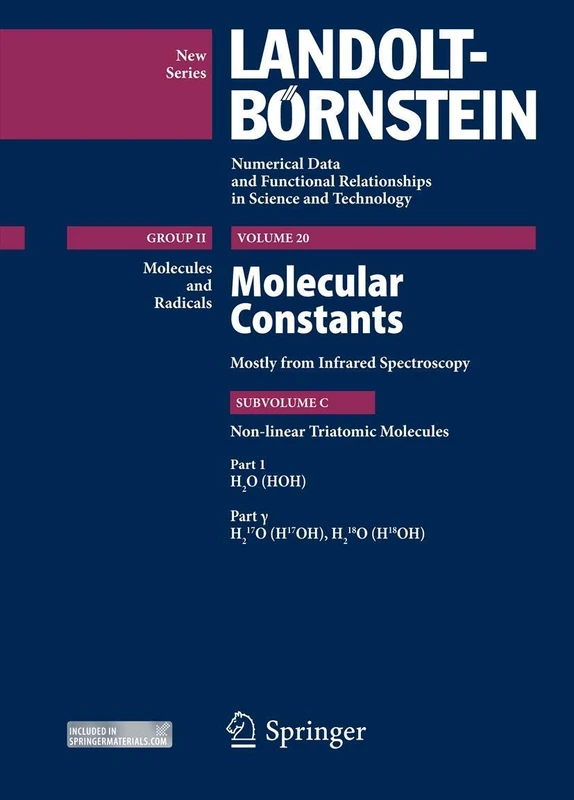 Springer H2O Molecular Constants - Infrared Spectroscopy Book