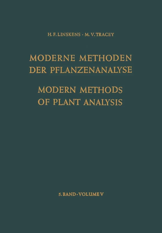 Modern Methods of Plant Analysis / Moderne Methoden der Pflanzenanalyse: 5 - Image 1
