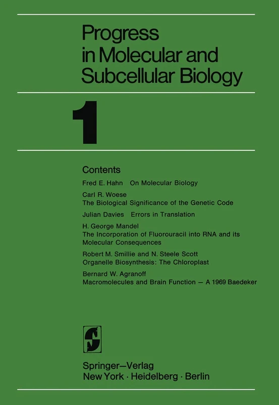 Progress in Molecular and Subcellular Biology: 1