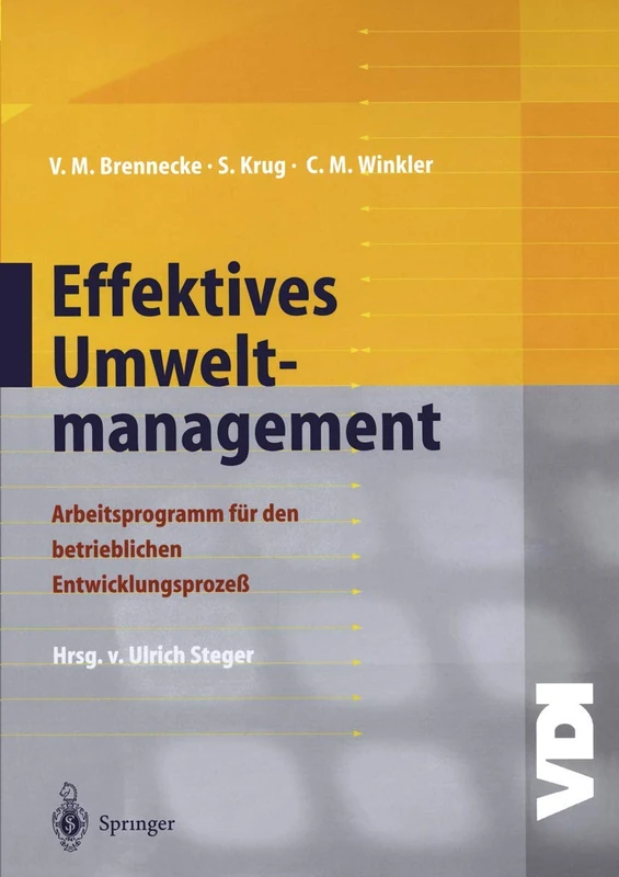 Effektives Umweltmanagement: Arbeitsprogramm für den betrieblichen Entwicklungsprozeß (VDI-Buch)