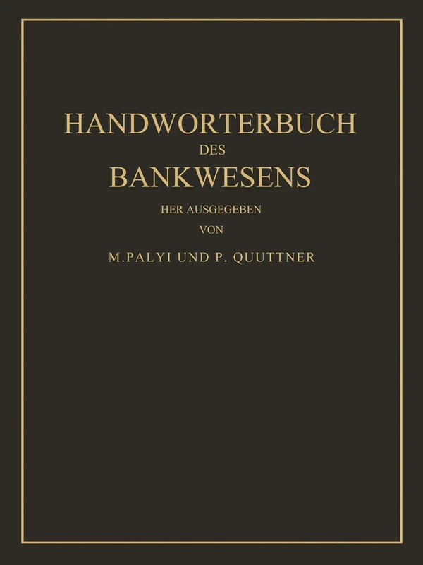 Handwörterbuch des Bankwesens