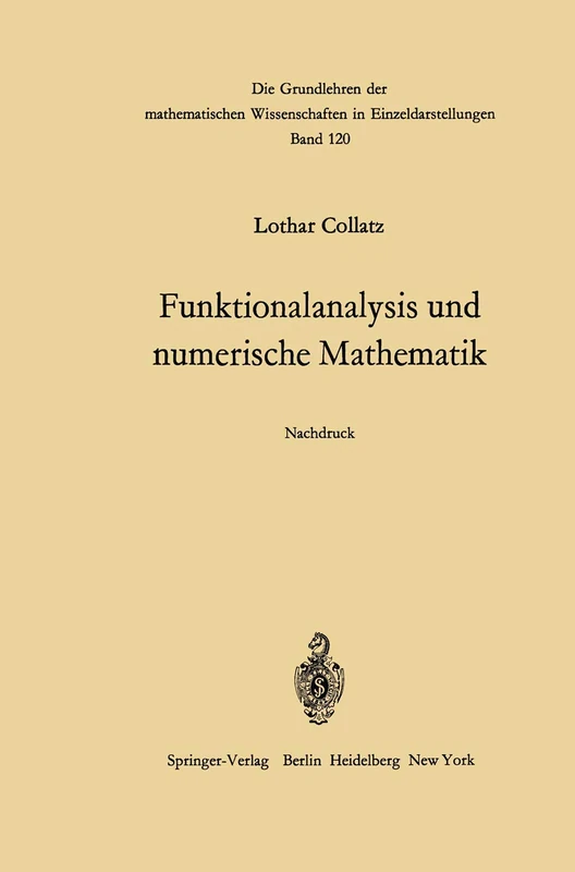 Funktionalanalysis und numerische Mathematik: 120 (Grundlehren der mathematischen Wissenschaften, 120)