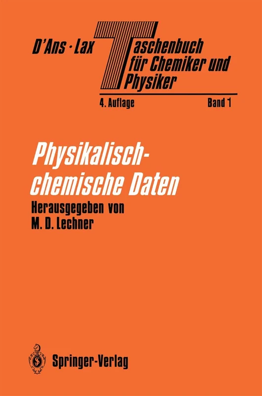 Taschenbuch für Chemiker und Physiker: Band I Physikalisch-chemische Daten: 1 - Image 1