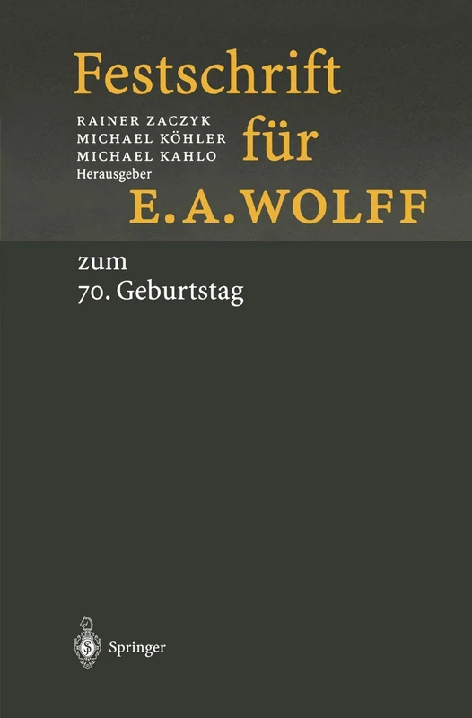 Festschrift für E.A. Wolff: zum 70. Geburtstag am 1.10.1998 - Image 1