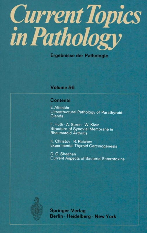Current Topics in Pathology / Ergebnisse der Pathologie: 56