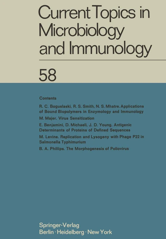 Current Topics in Microbiology and Immunology: Ergebnisse der Mikrobiologie und Immunitätsforschung: 58