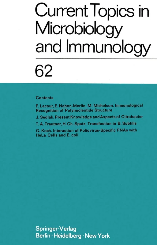 Current Topics in Microbiology and Immunology / Ergebnisse der Mikrobiologie und Immunitätsforschung: Volume 62 - Image 1