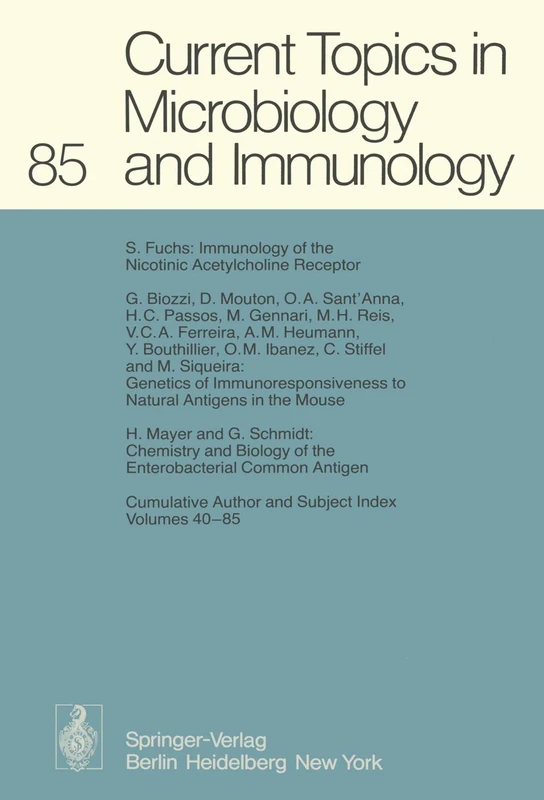 Current Topics in Microbiology and Immunology: 85 - Image 1