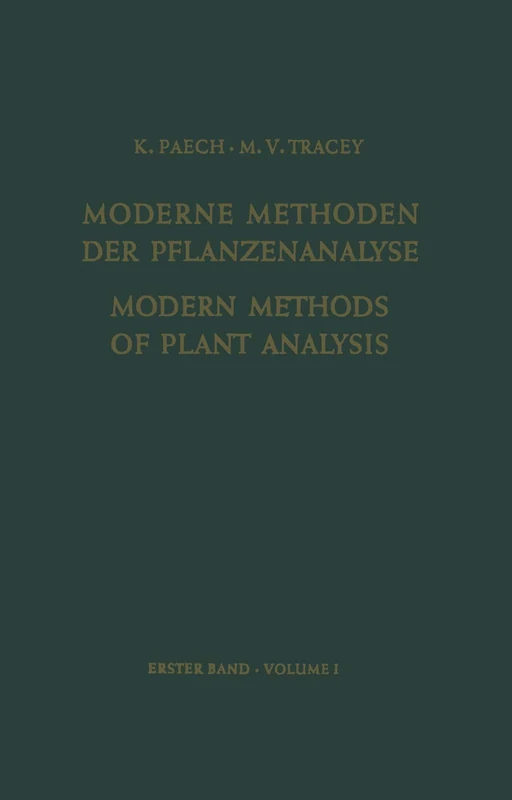 Modern Methods of Plant Analysis/Moderne Methoden der Pflanzenanalyse: 1