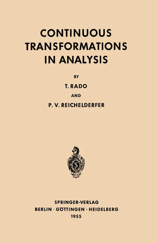 Continuous Transformations in Analysis: With an Introduction to Algebraic Topology: 75 (Grundlehren der mathematischen Wissenschaften, 75) - Image 1