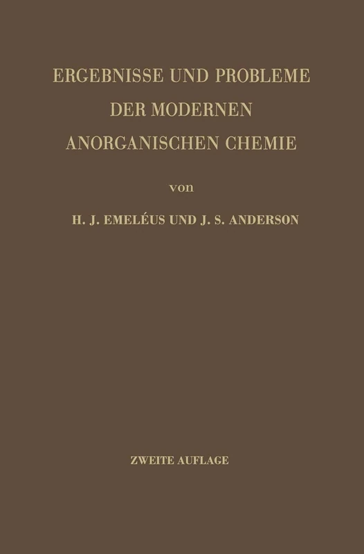 Ergebnisse und Probleme der Modernen Anorganischen Chemie - Image 1