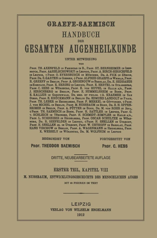 Entwicklungsgeschichte des menschlichen Auges (Handbuch der Gesamten Augenheilkunde)