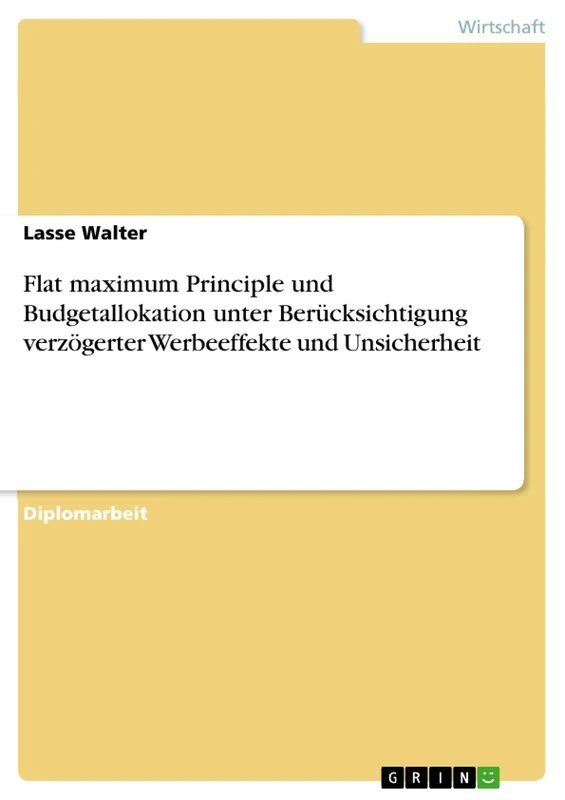 Flat maximum Principle und Budgetallokation unter Berücksichtigung verzögerter Werbeeffekte und Unsicherheit - Image 1