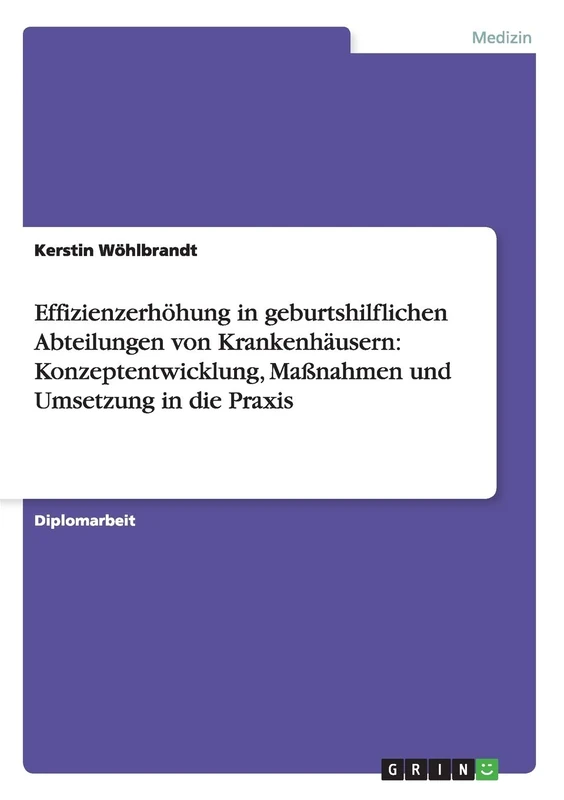 Effizienzerhöhung in geburtshilflichen Abteilungen von Krankenhäusern: Konzeptentwicklung, Maßnahmen und Umsetzung in die Praxis