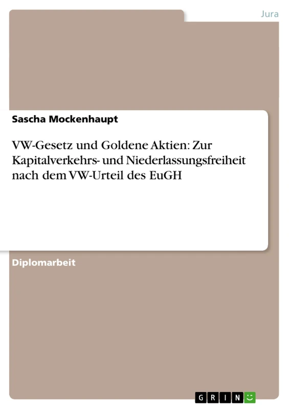 VW-Gesetz und Goldene Aktien: Zur Kapitalverkehrs- und Niederlassungsfreiheit nach dem VW-Urteil des EuGH - Image 1
