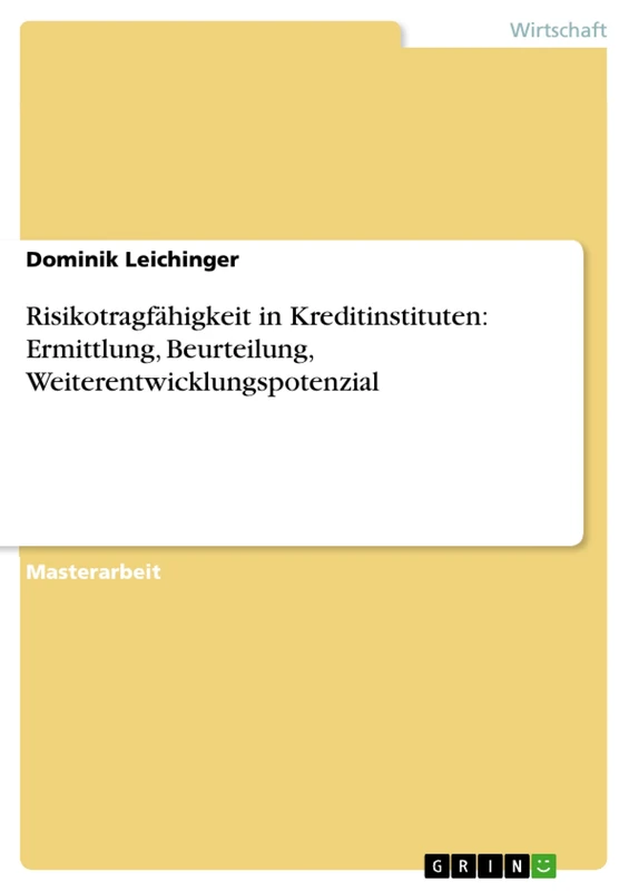 Risikotragfähigkeit in Kreditinstituten: Ermittlung, Beurteilung, Weiterentwicklungspotenzial - Image 1