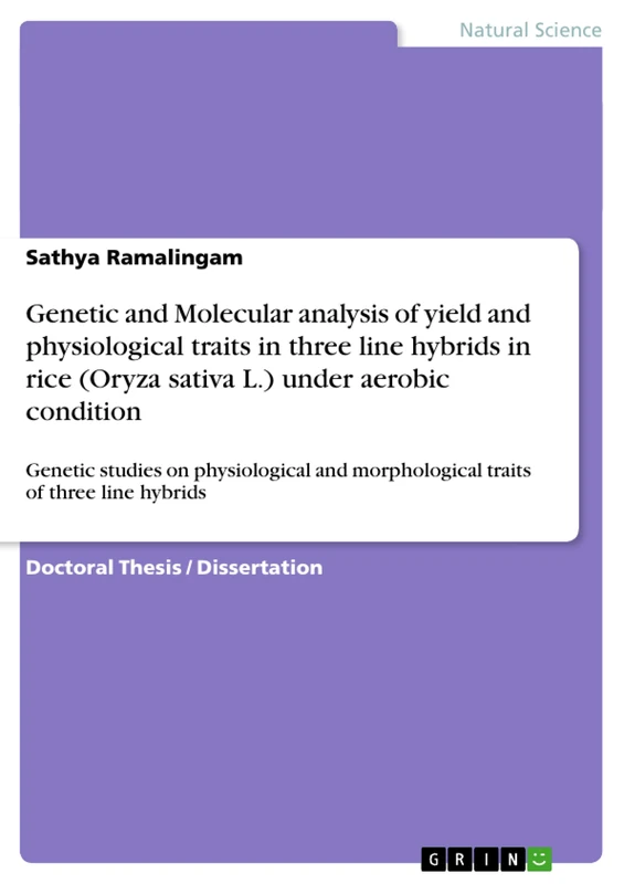Genetic and Molecular analysis of yield and physiological traits in three line hybrids in rice (Oryza sativa L.) under aerobic condition: Genetic ... morphological traits of three line hybrids