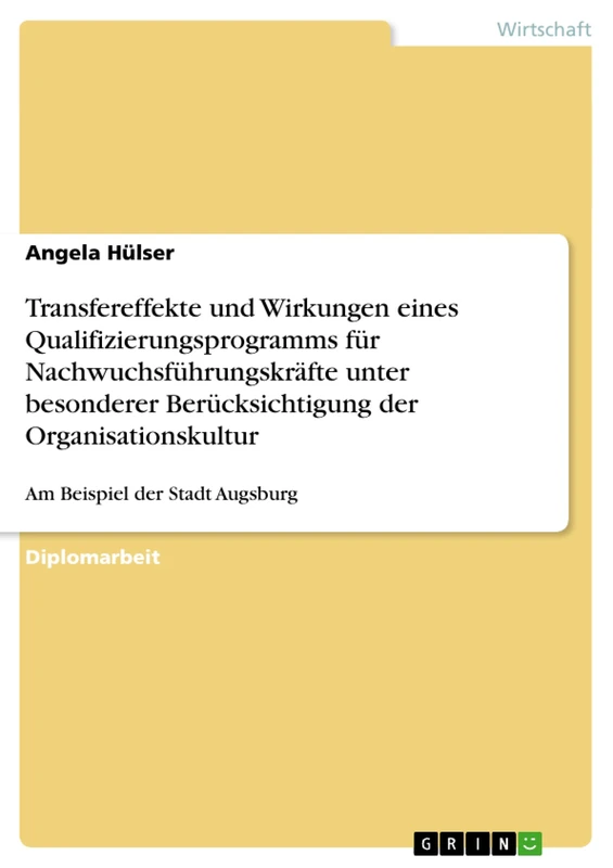 Transfereffekte und Wirkungen eines Qualifizierungsprogramms für Nachwuchsführungskräfte unter besonderer Berücksichtigung der Organisationskultur: Am Beispiel der Stadt Augsburg - Image 1