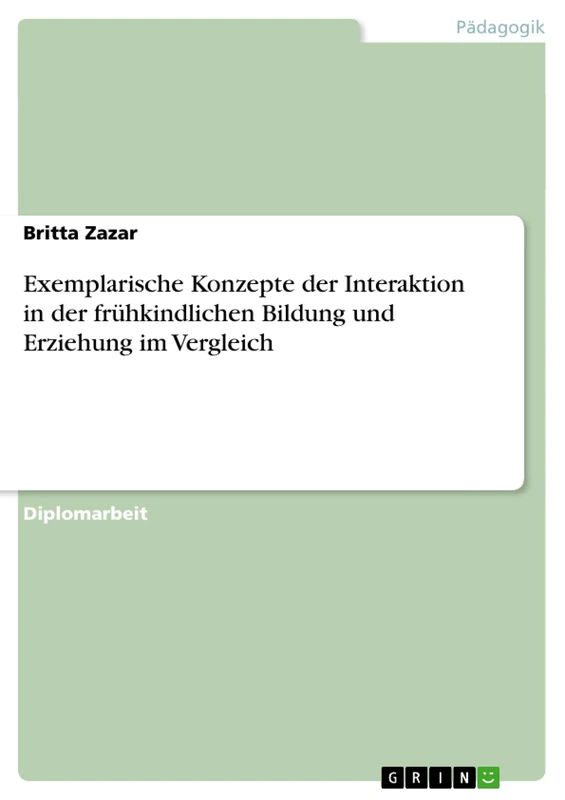 Exemplarische Konzepte der Interaktion in der frühkindlichen Bildung und Erziehung im Vergleich