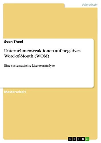 Unternehmensreaktionen auf negatives Word-of-Mouth (WOM): Eine systematische Literaturanalyse