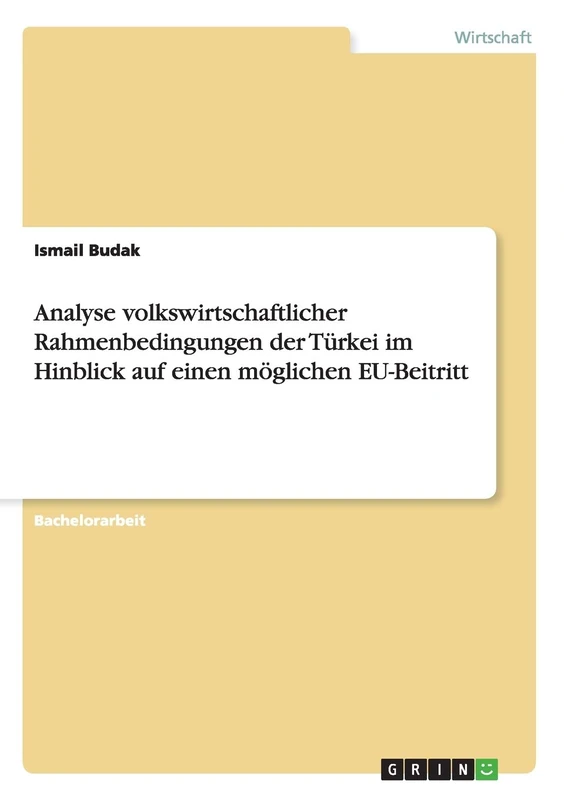 Analyse volkswirtschaftlicher Rahmenbedingungen der Türkei im Hinblick auf einen möglichen EU-Beitritt