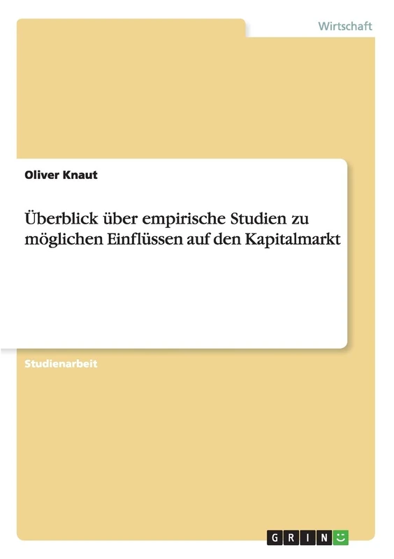 Überblick über empirische Studien zu möglichen Einflüssen auf den Kapitalmarkt