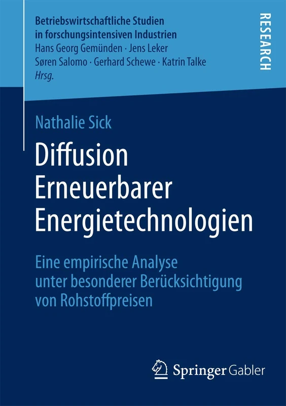 Diffusion Erneuerbarer Energietechnologien: Eine empirische Analyse unter besonderer Berücksichtigung von Rohstoffpreisen (Betriebswirtschaftliche Studien in forschungsintensiven Industrien) - Image 1