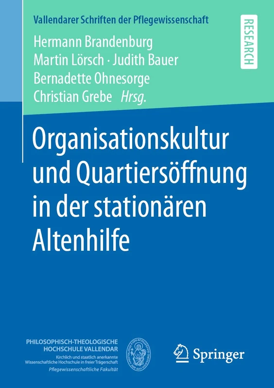 Organisationskultur und Quartiersöffnung in der stationären Altenhilfe: 8 (Vallendarer Schriften der Pflegewissenschaft, 8) - Image 1