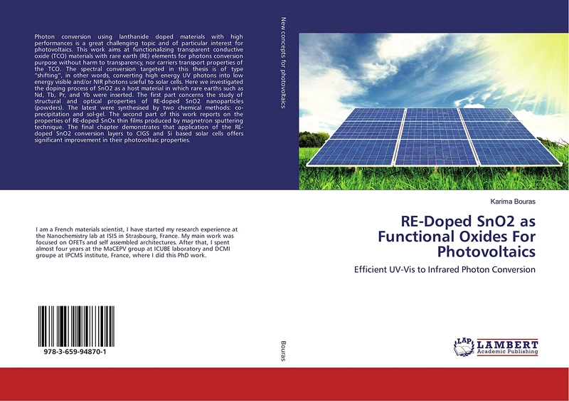 RE-Doped SnO2 as Functional Oxides For Photovoltaics: Efficient UV-Vis to Infrared Photon Conversion