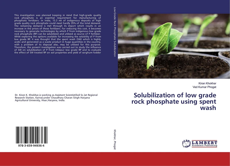 Solubilization of low grade rock phosphate using spent wash