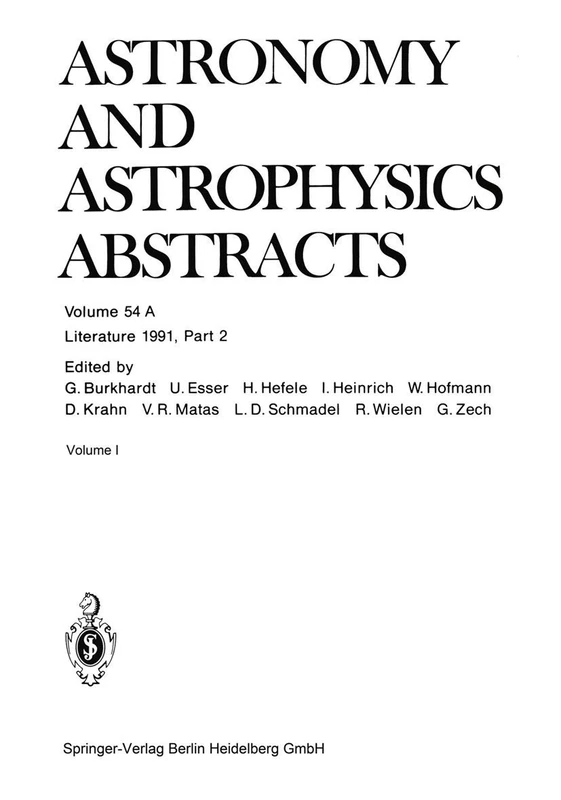 Literature 1991, Part 2: 54 (Astronomy and Astrophysics Abstracts, 54)