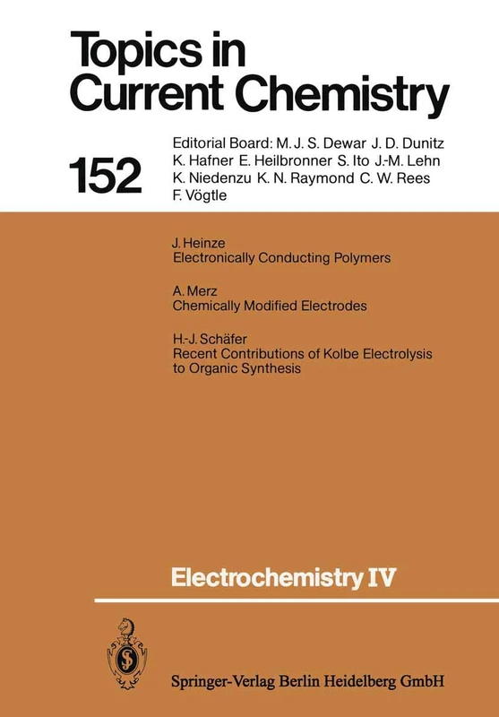 Electrochemistry IV: 152 (Topics in Current Chemistry, 152)